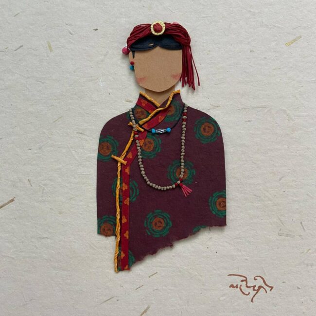 Khampa (man) Paper Collage Art (paper, chocolate wrapper, tape) 21 x 29.7 cm 2021