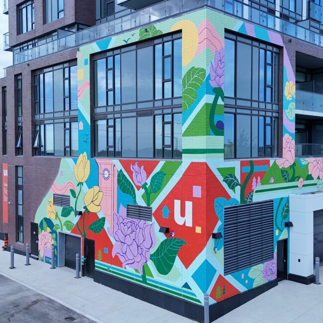 Uniti Mural Project Located at 40 Lagerfeld Rd, Brampton, ON With Fuelled By Coffee Collective Client: DANIELS x STEPS 2024 41x40ft Latex Exterior Acrylic Paint